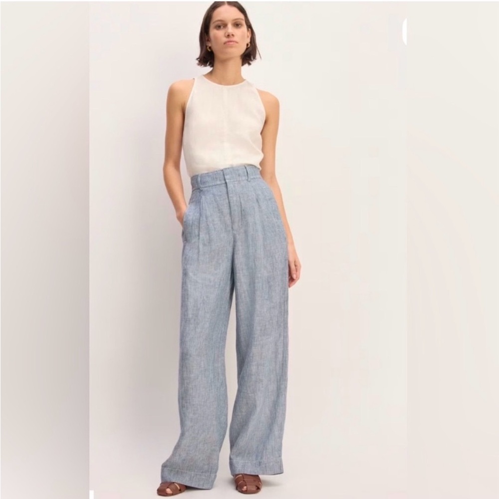 Everlane Way-high Linen Wide-leg Pants